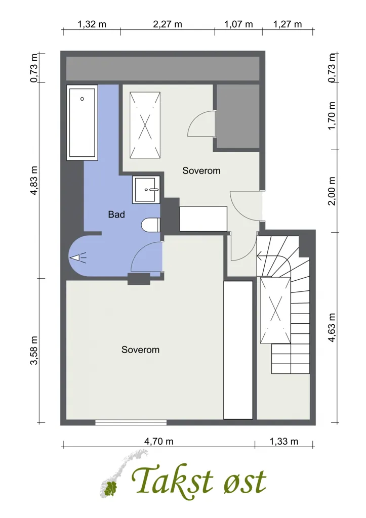 Plan - Loft Apartment with Balcony in Rodeløkka
