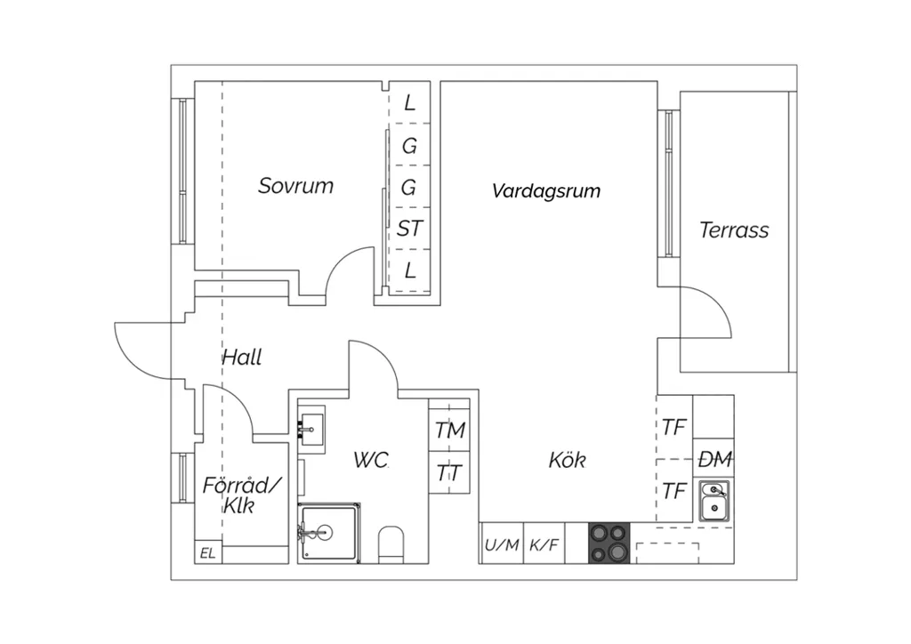 Plaan - Apartment with Private Terrace in Göteborg