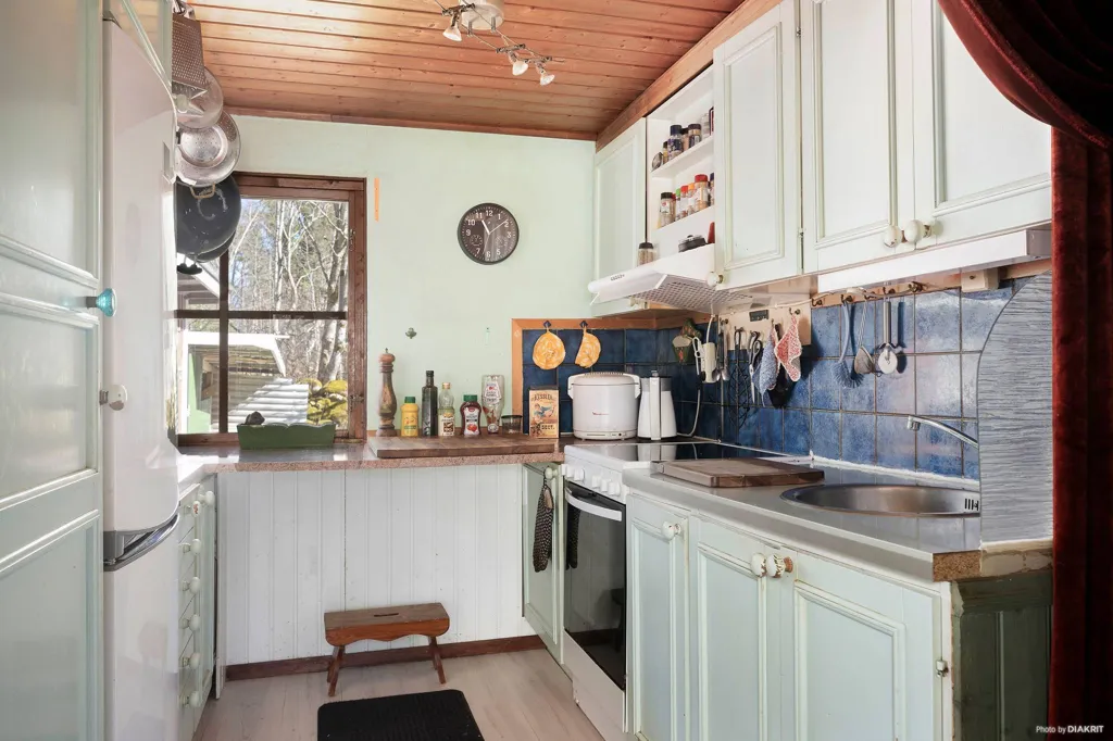 Kitchen - Holiday Cottage with Lake View in Skåne