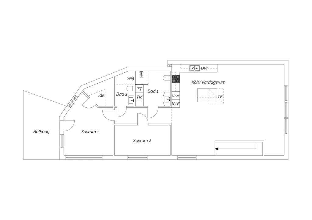 Planimetria - Modern Apartment with Sea View in Billdal
