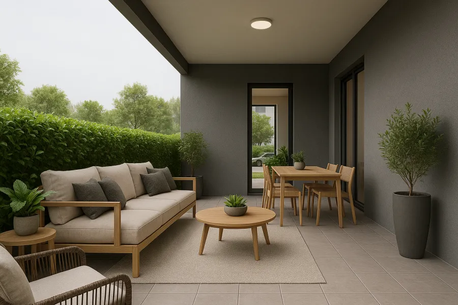 Terrace - Modern Apartment with Terrace in Thionville