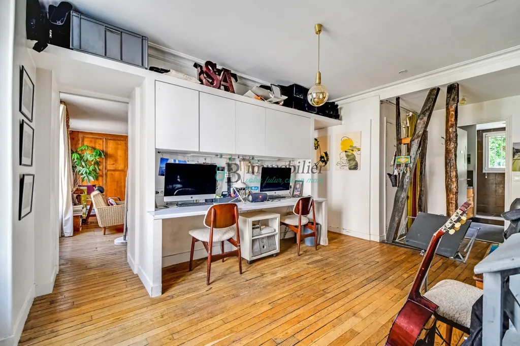 Séjour - Duplex Familial avec Terrasse et Jacuzzi à La Villette