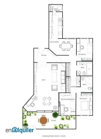 Plaan - Apartment with Terrace in La Flota