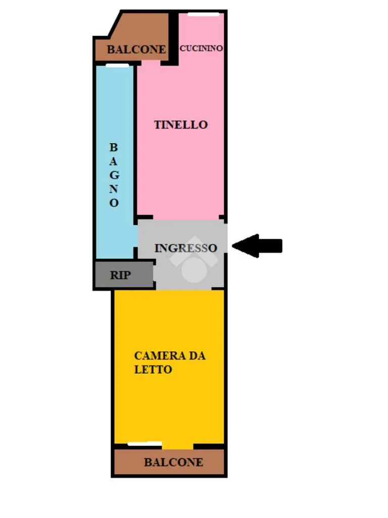 Plaan - Renovated Apartment with Balcony in Torino