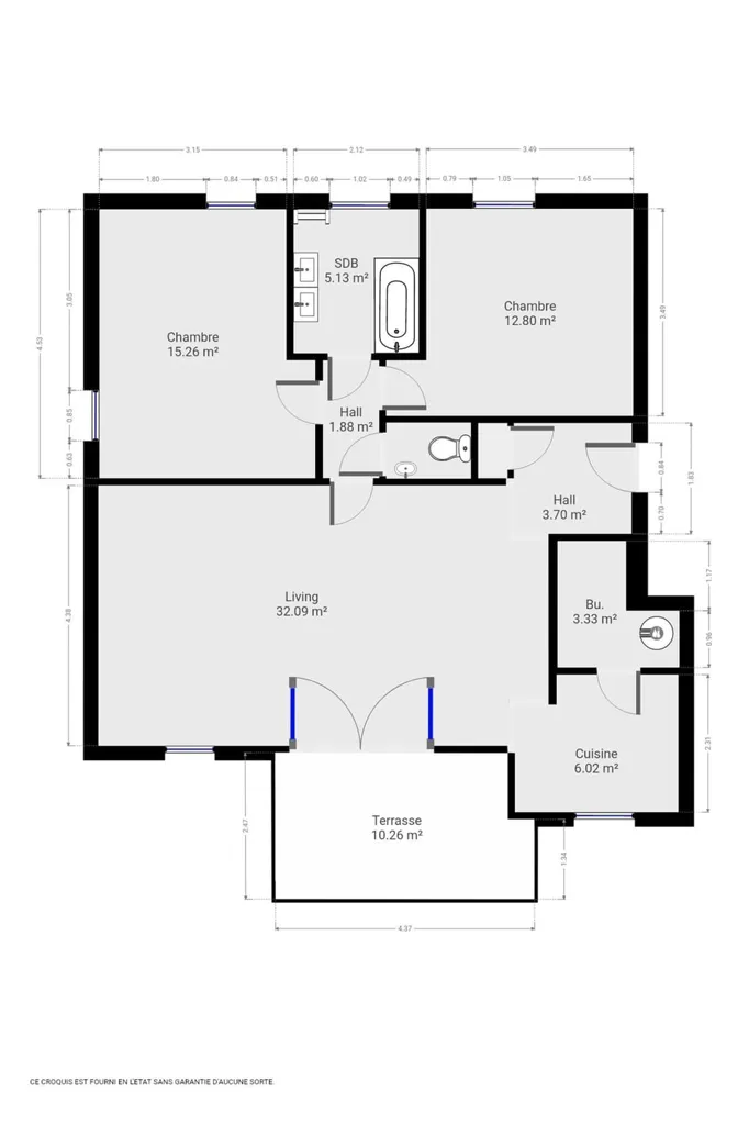 Plan - Appartement avec Terrasse dans Résidence Récente à Wépion