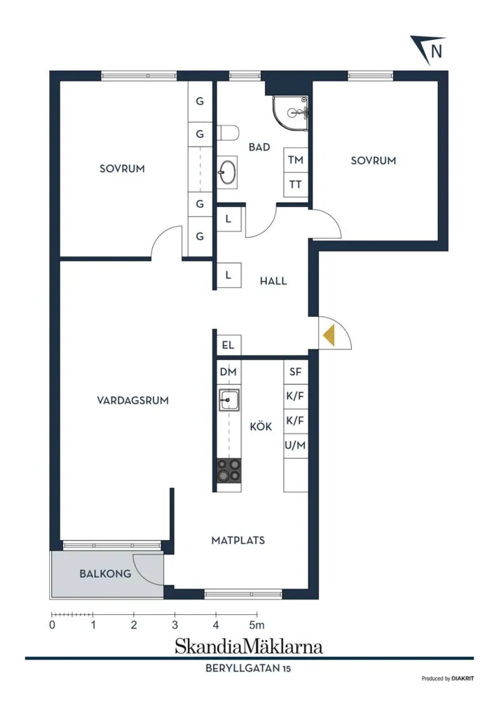 Plan - Renovated Apartment with West-Facing Balcony in Göteborg