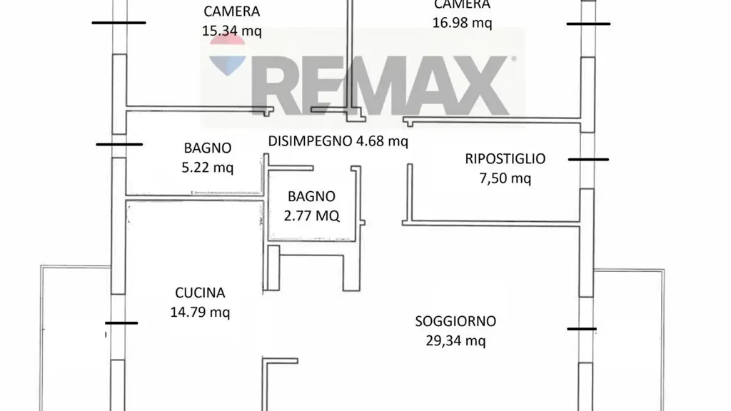 Planimetria - Spacious Apartment with Balconies in Forlì Centre