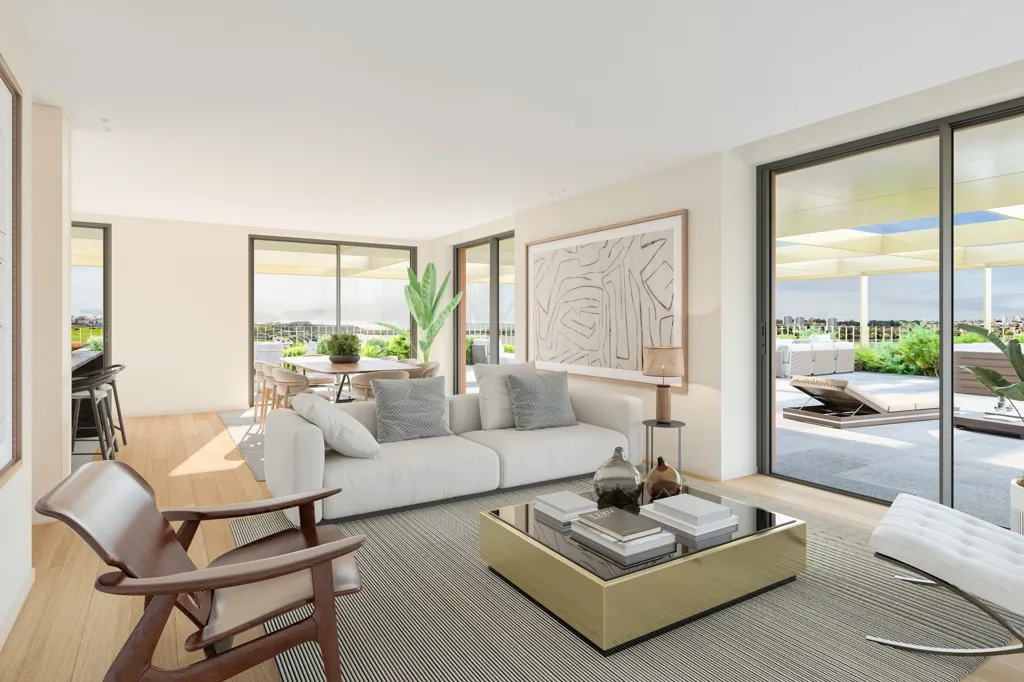 Living Room - 3-Bed Flat with River View in Porto