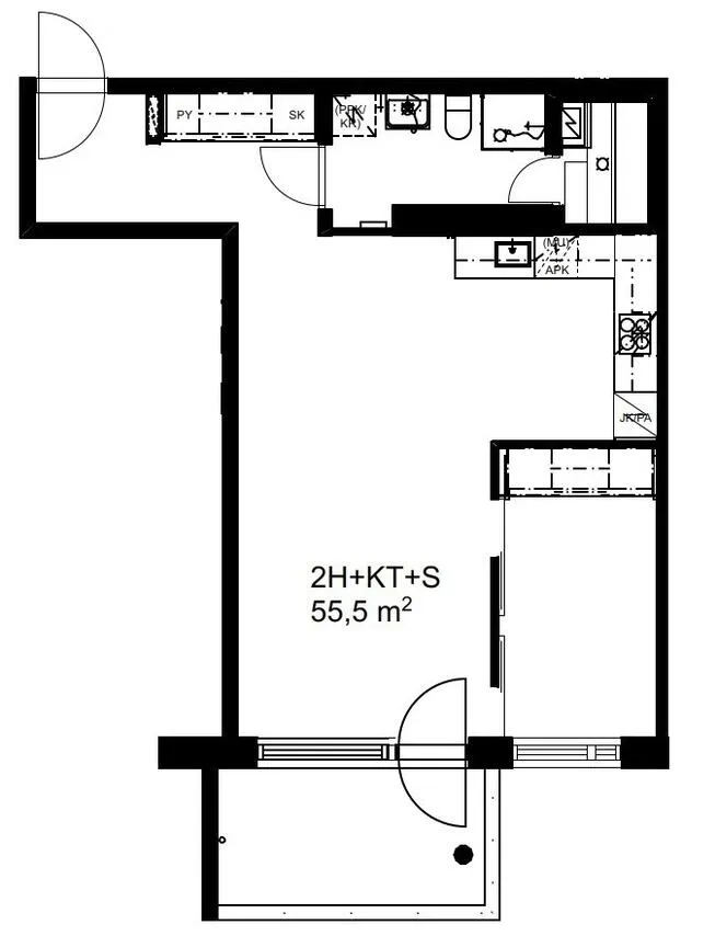 Planimetria - Modern Apartments with Balcony in Kerava Centre