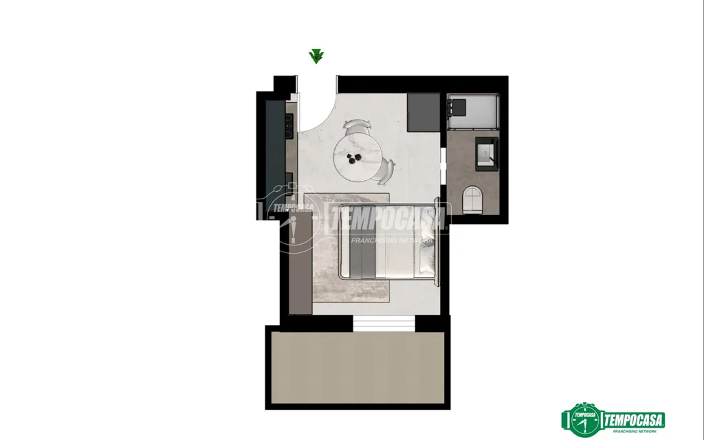 Plan - Studio with Balcony near Rimini Beach