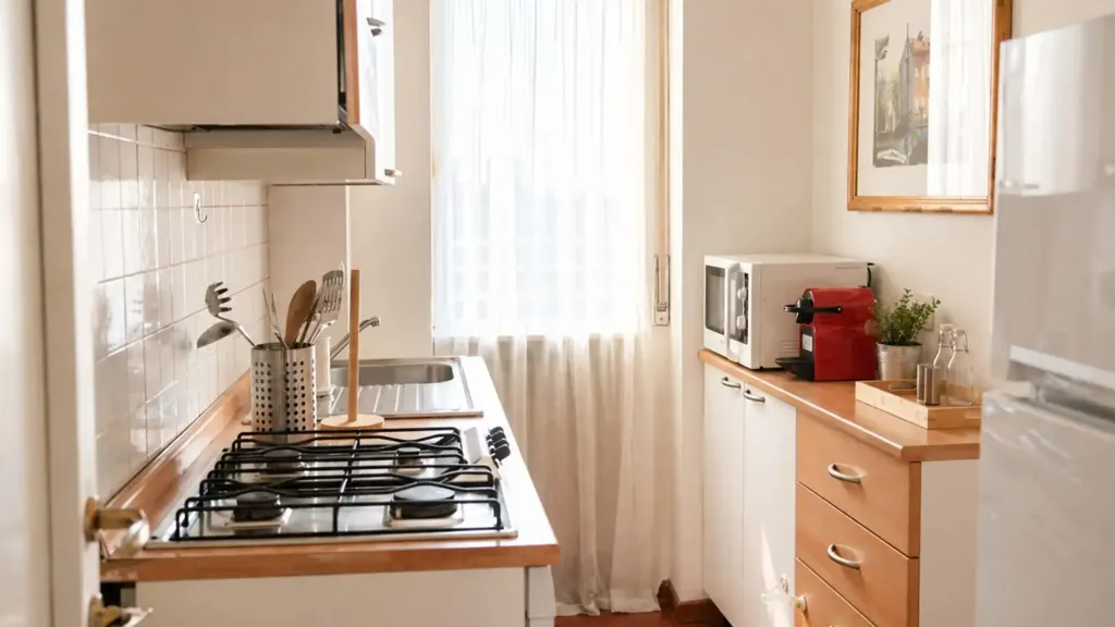 Köök - Studio Apartment with Balcony in Milan
