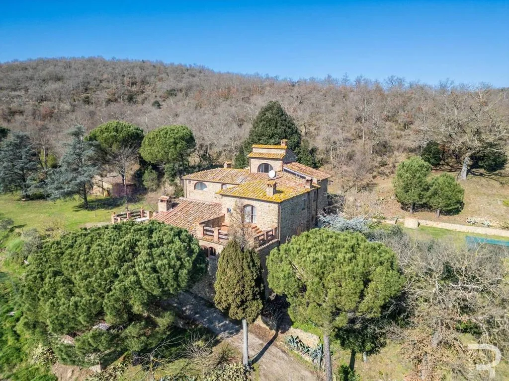 Vue aérienne - Luxury Villa with Pool in Sinalunga, Tuscany