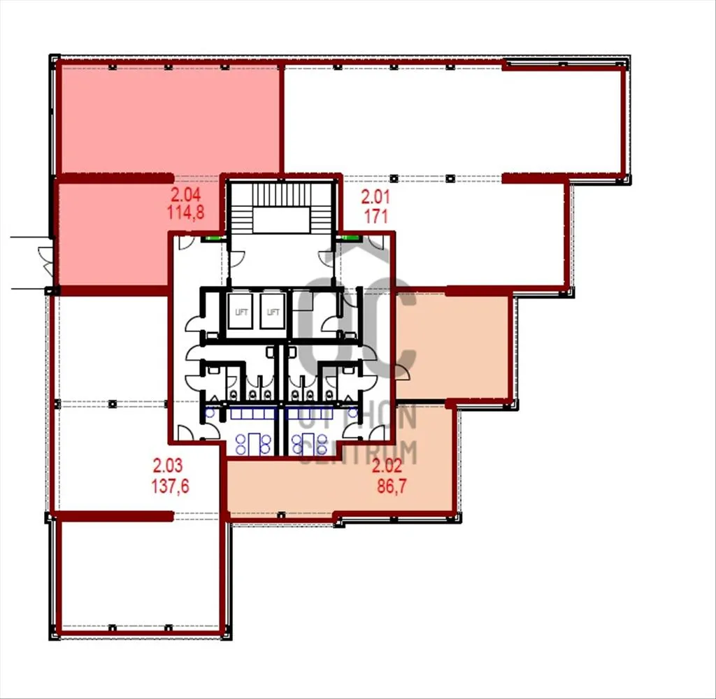 Planimetria - Newly Built Office in Budapest XI District