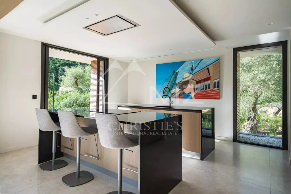 Kitchen - Contemporary Villa with Pool in Cannes