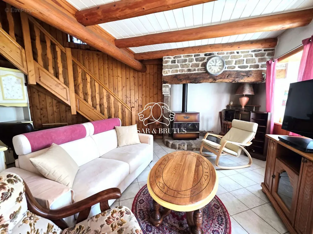 Séjour - Maison en Pierre avec Jardin à Vorey