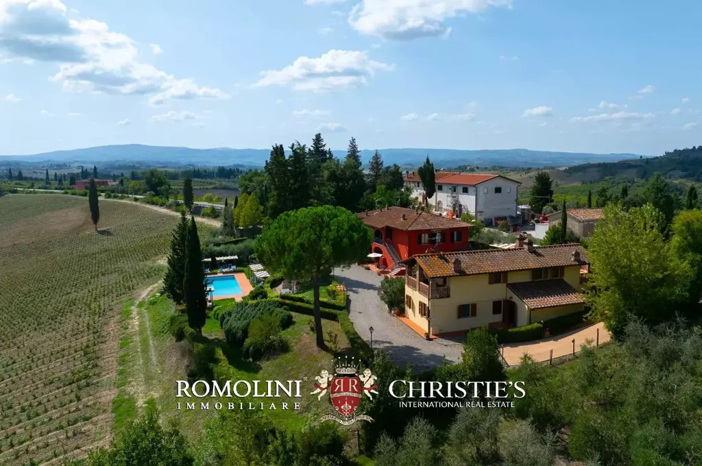 Vue aérienne - Villa with Pool and Vineyard in Certaldo, Tuscany