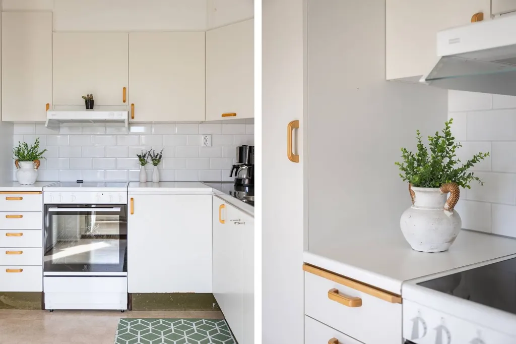 Köök - Bright Apartment with Balcony in Stenkumlet