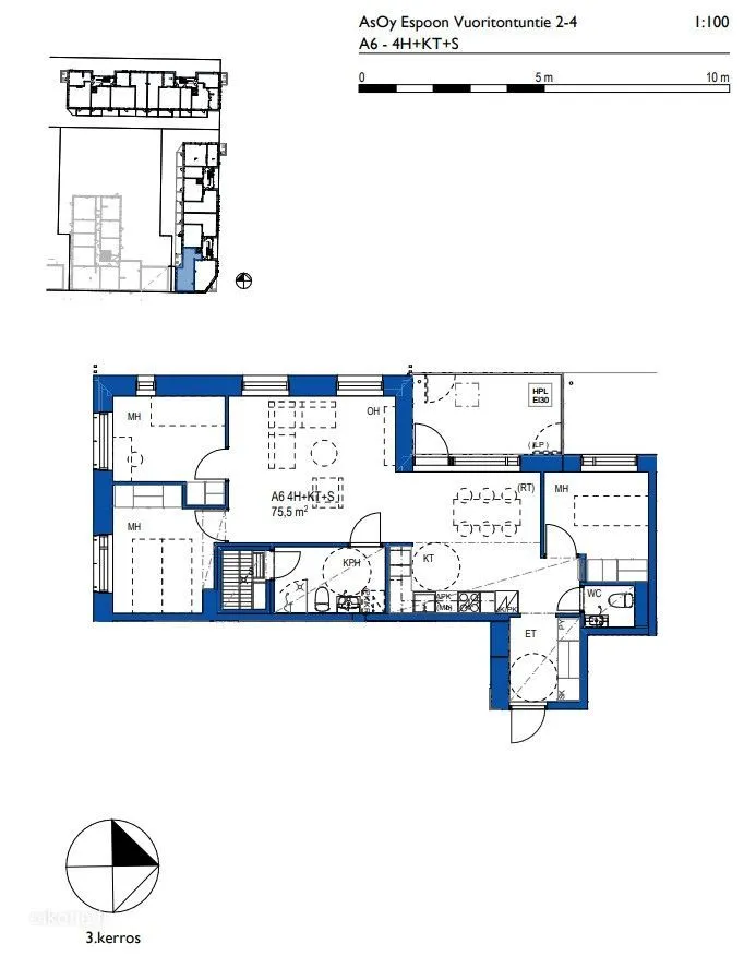 Plaan - Modern Flat with Sauna in Niittykumpu, Espoo