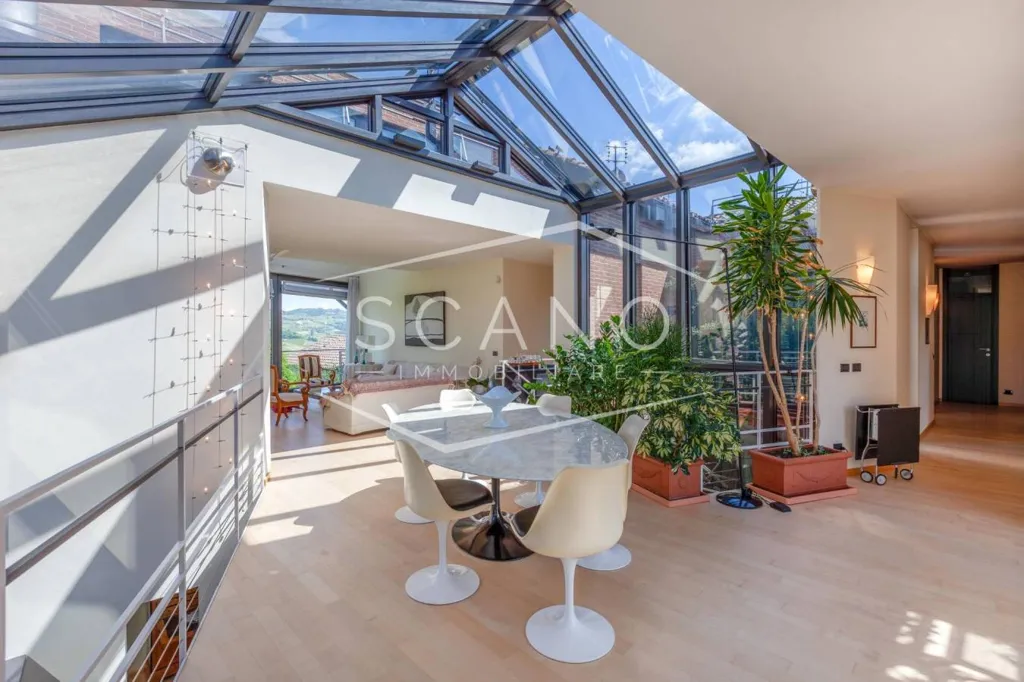 Dining Room - Architectural Villa with Panoramic View in Alba