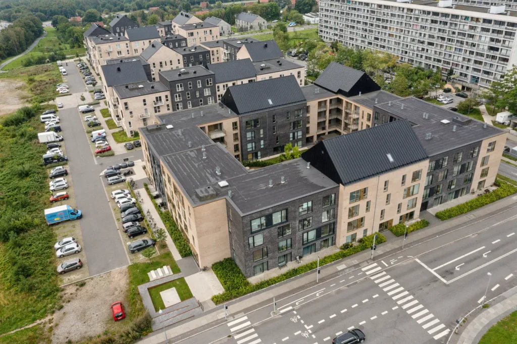 Vue aérienne - Modern Apartment with Garden Access in Aarhus