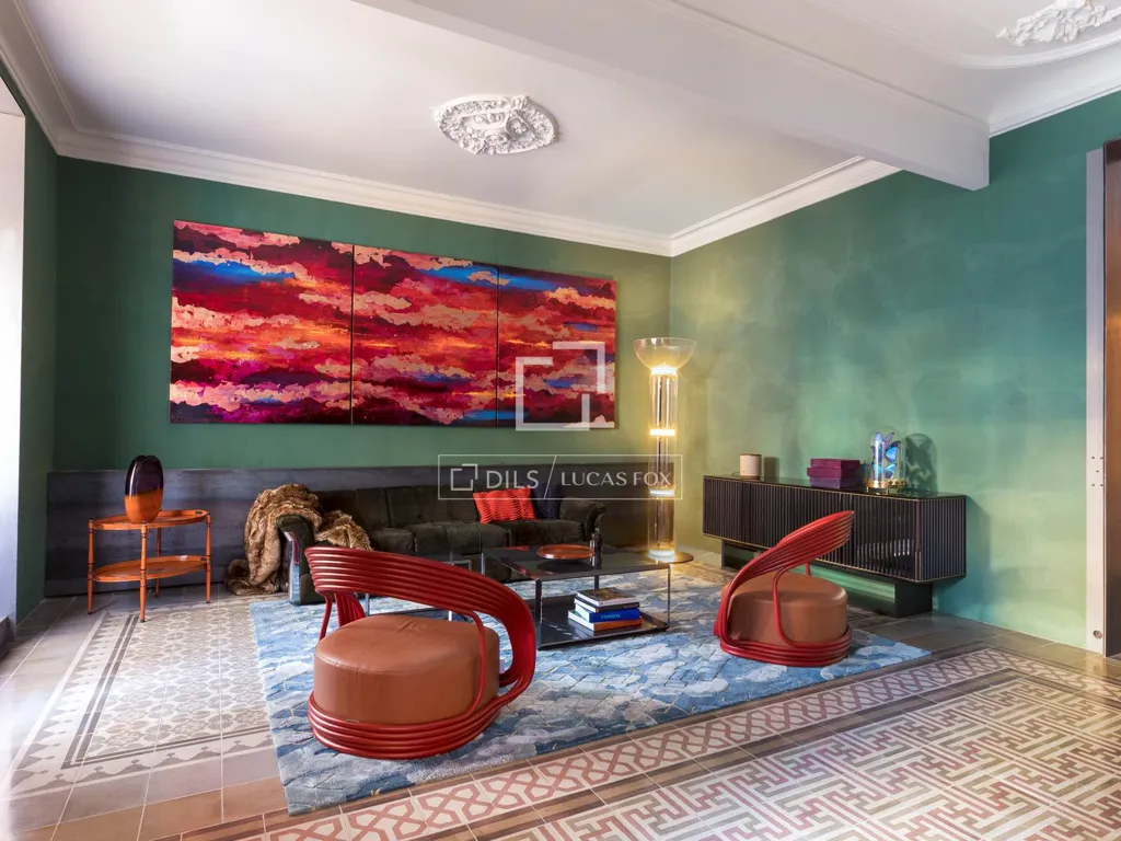 Soggiorno - Luxury Apartment with Terrace in Eixample, Barcelona