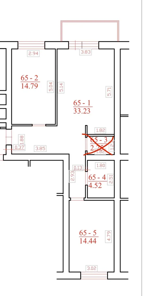 Plaan - Three-Bedroom Flat with Balcony in Pašilaičiai
