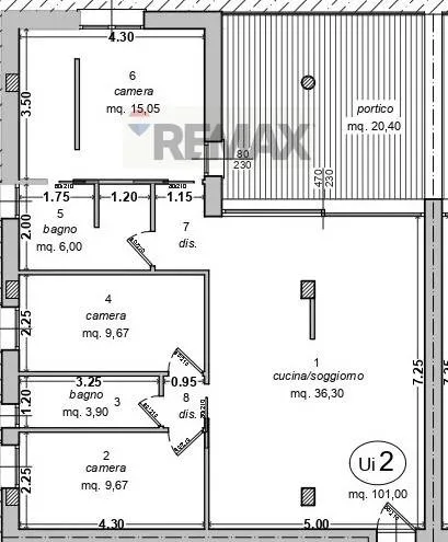 Plan - Modern Apartment with Terrace in San Marino