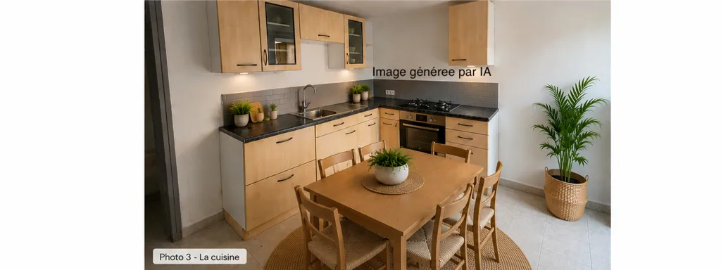 Köök - Village House with Parking in Les Mayons