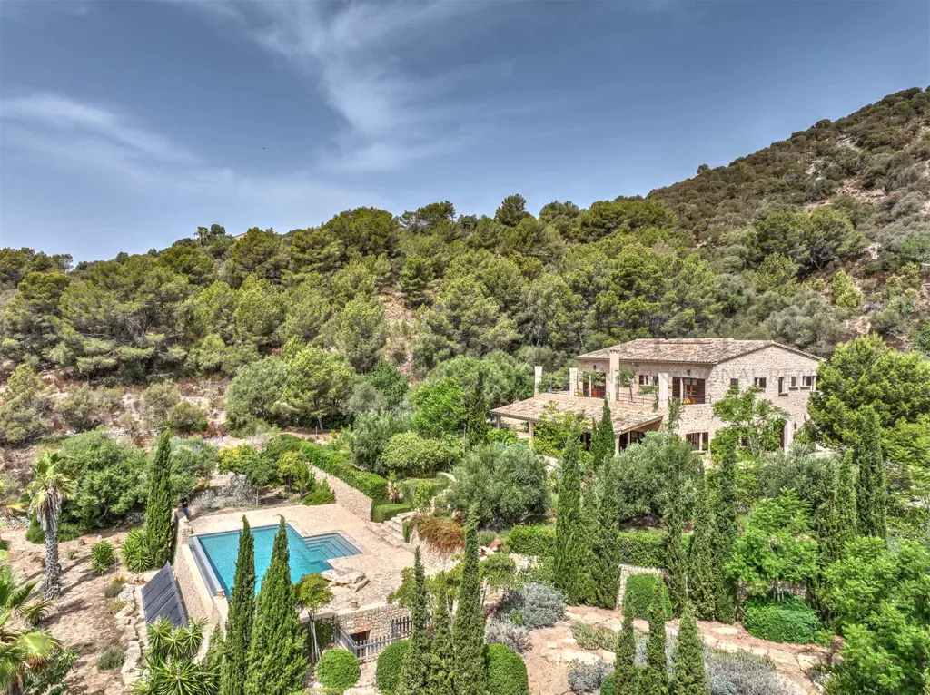 Vue aérienne - Stone Finca with Pool near Manacor