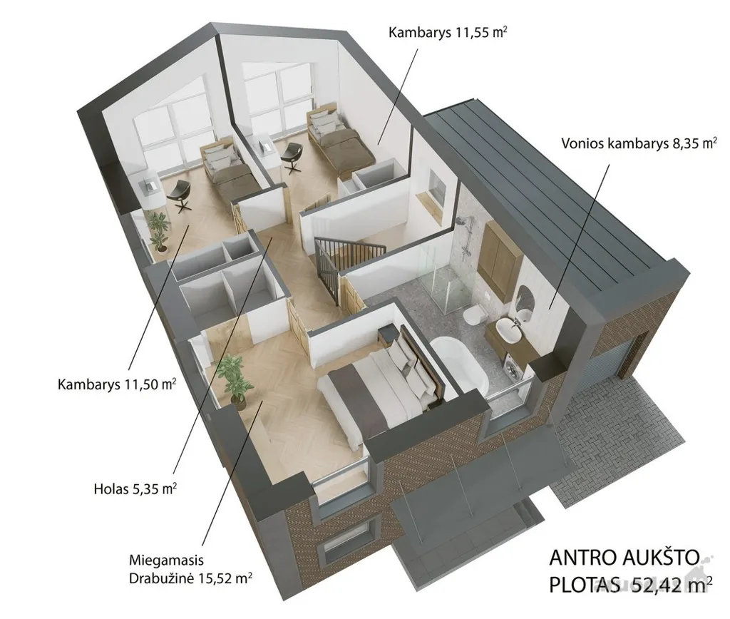 4-toaline maja asukohas Vilnius