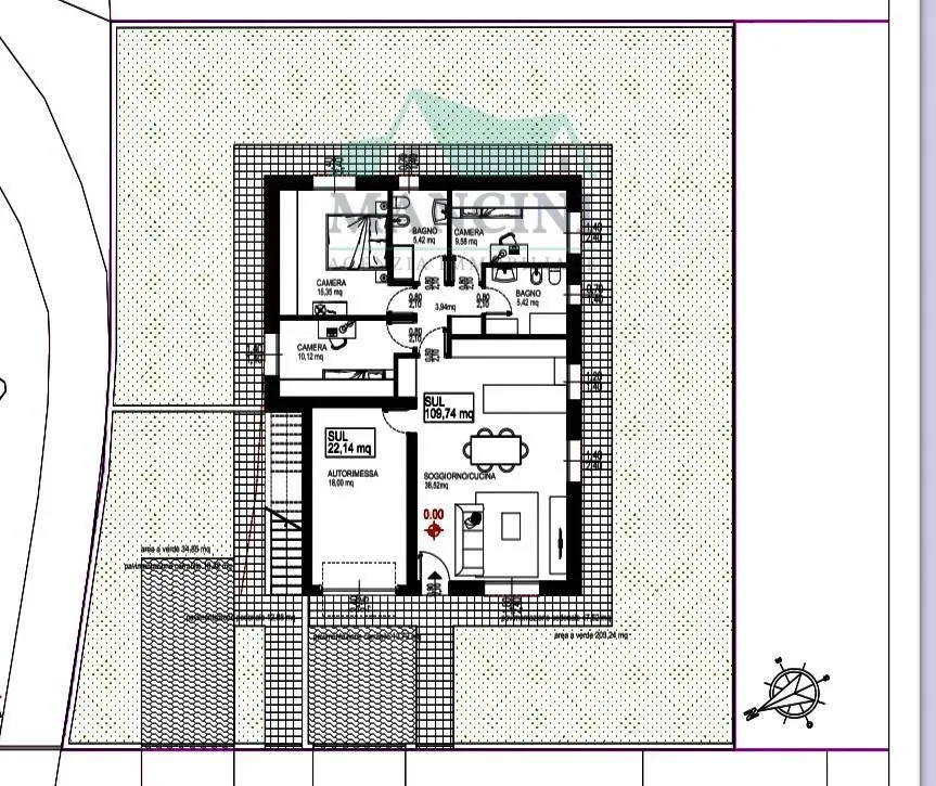 Plan - Independent House with Garden in Jesi