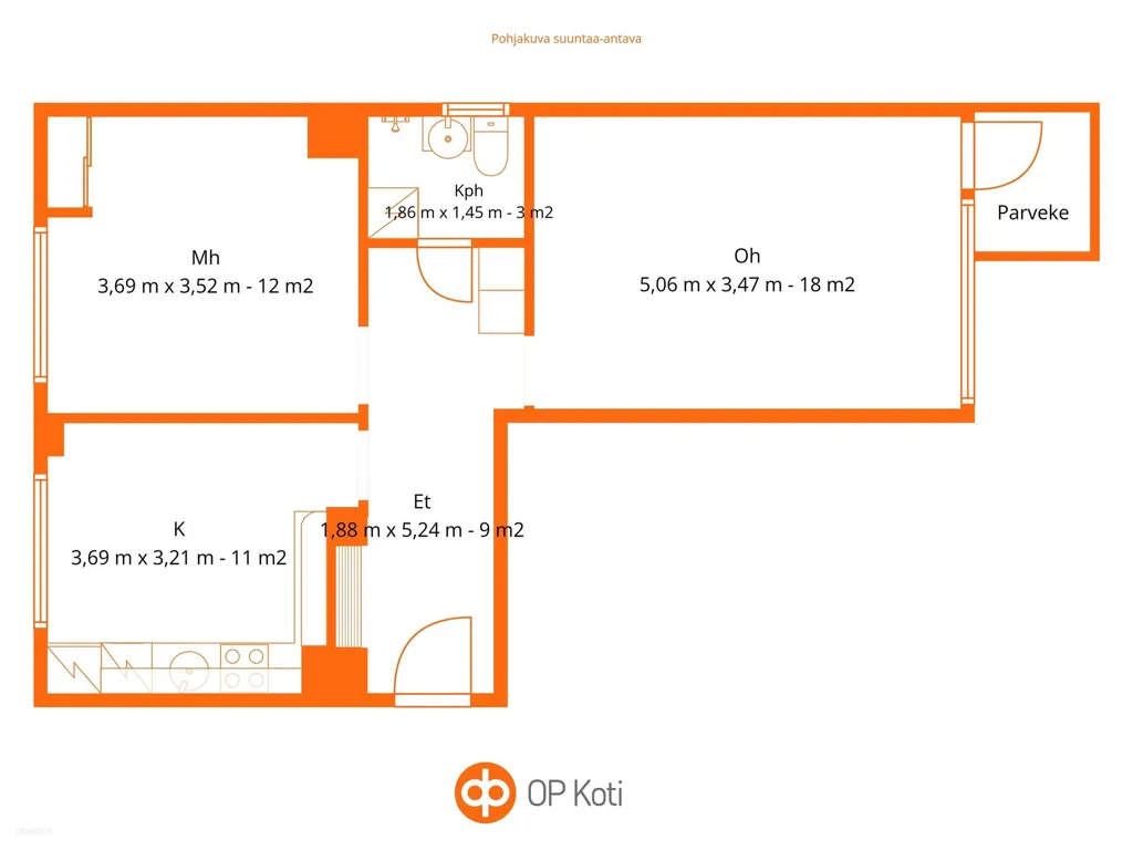 Planimetria - Modern Flat with Balcony in Mersea Location