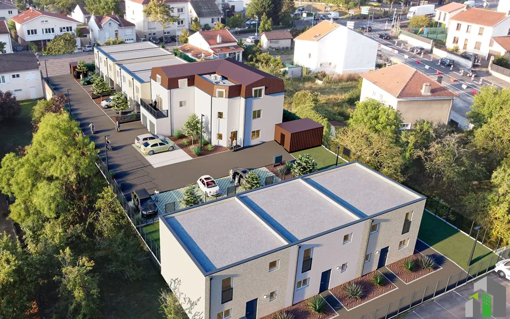 Vue aérienne - Maison Duplex avec Jardin à Heillecourt