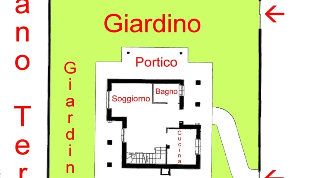 Plaan - Detached Villa with Private Garden in Cigliano
