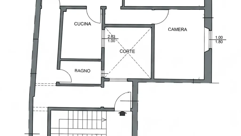 Plaan - Rustic 5-Bedroom Apartment in Florence