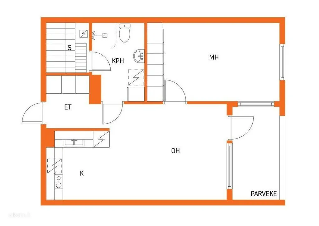 Plan - Apartment with Balcony in Oulu Centre
