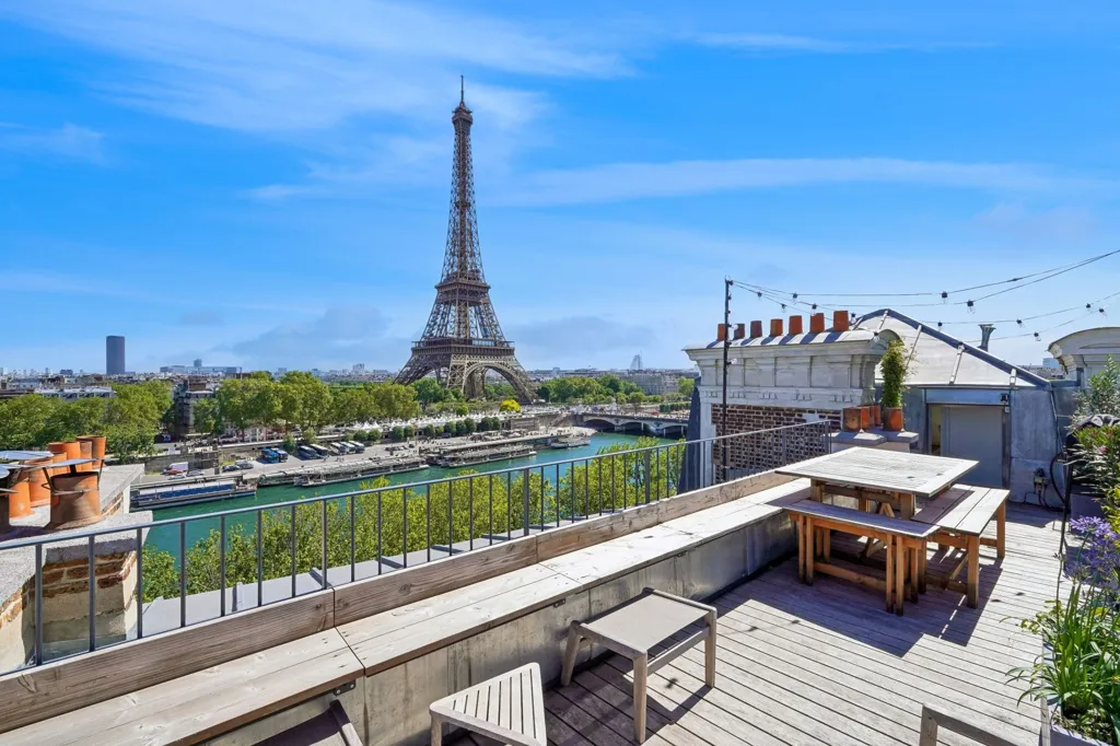 Terrasse - Appartement de Luxe avec Vue Tour Eiffel à Paris 16