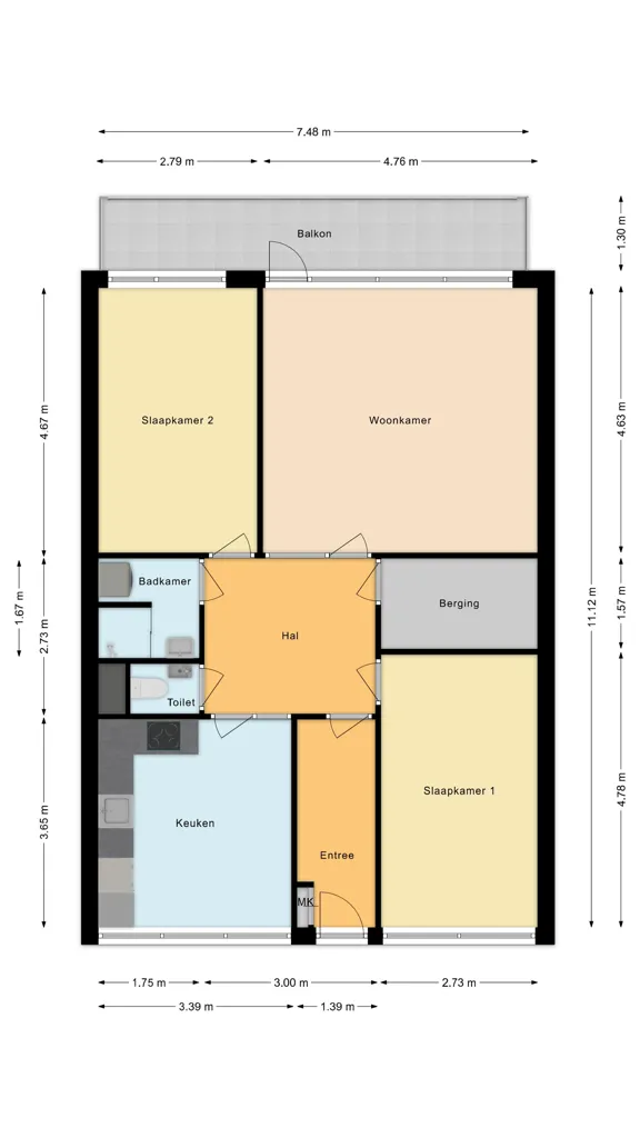 3-toaline korter asukohas Rotterdam