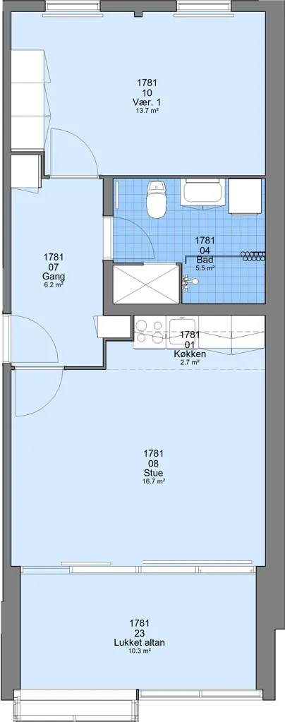 2-toaline korter asukohas Esbjerg