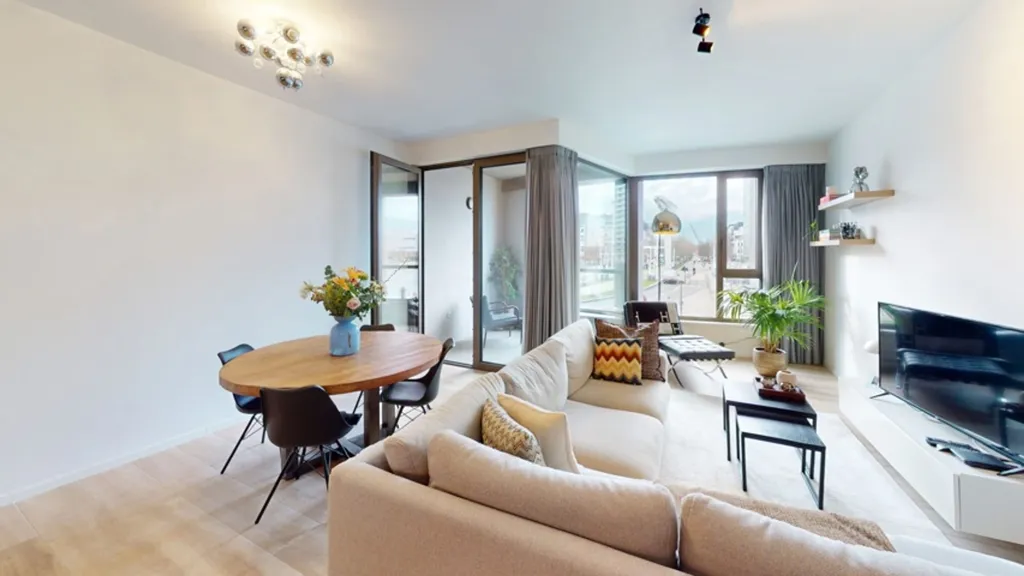 Living Room - New Apartment with Terrace in Antwerp