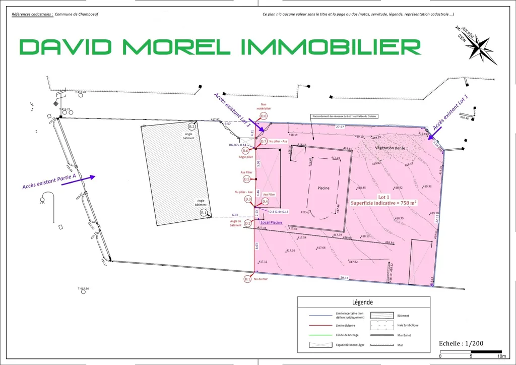 Plan - Terrain Constructible avec Piscine à Chambœuf