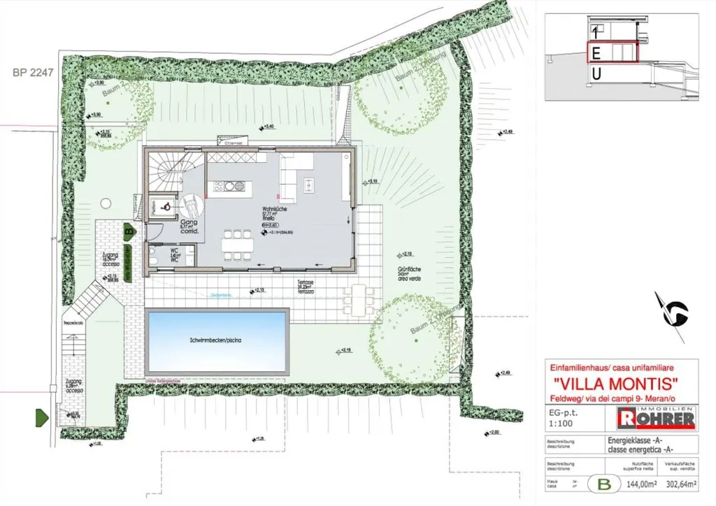 Planimetria - Luxury Villa with Pool in Merano