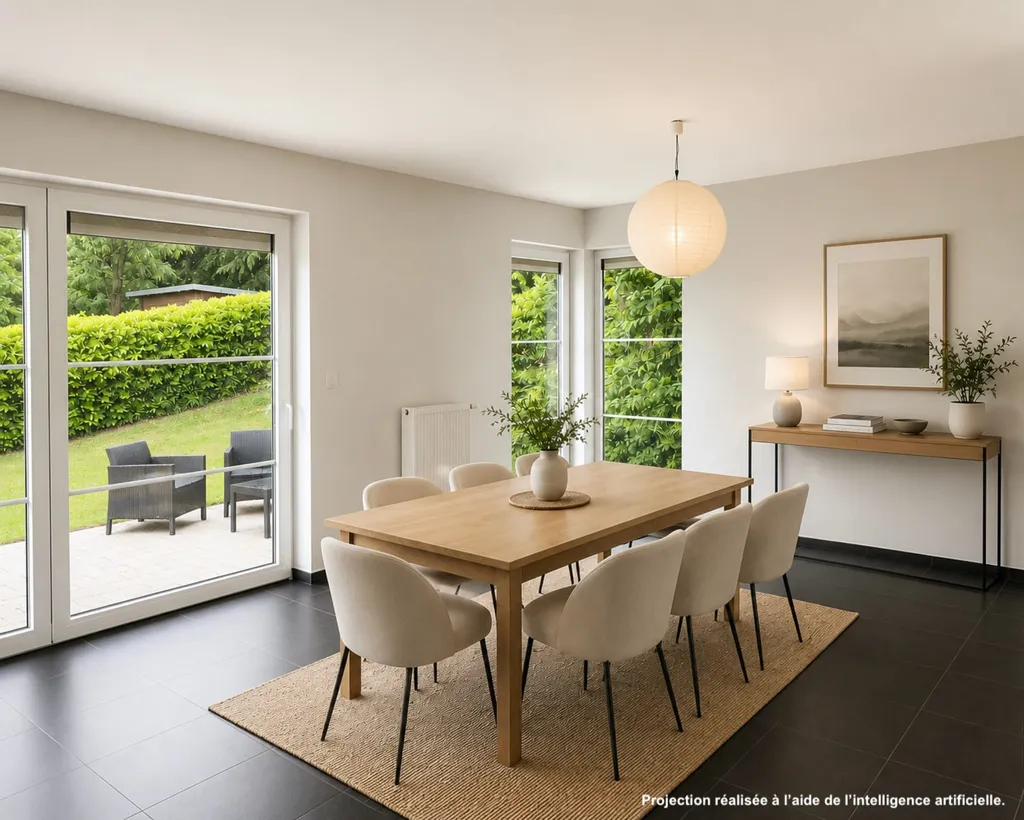 Dining Room - Contemporary Villa with Garden in Wavre