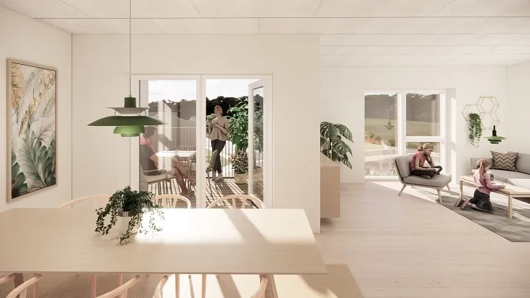 Modern 2-Bedroom Flat with Balcony in Årslev