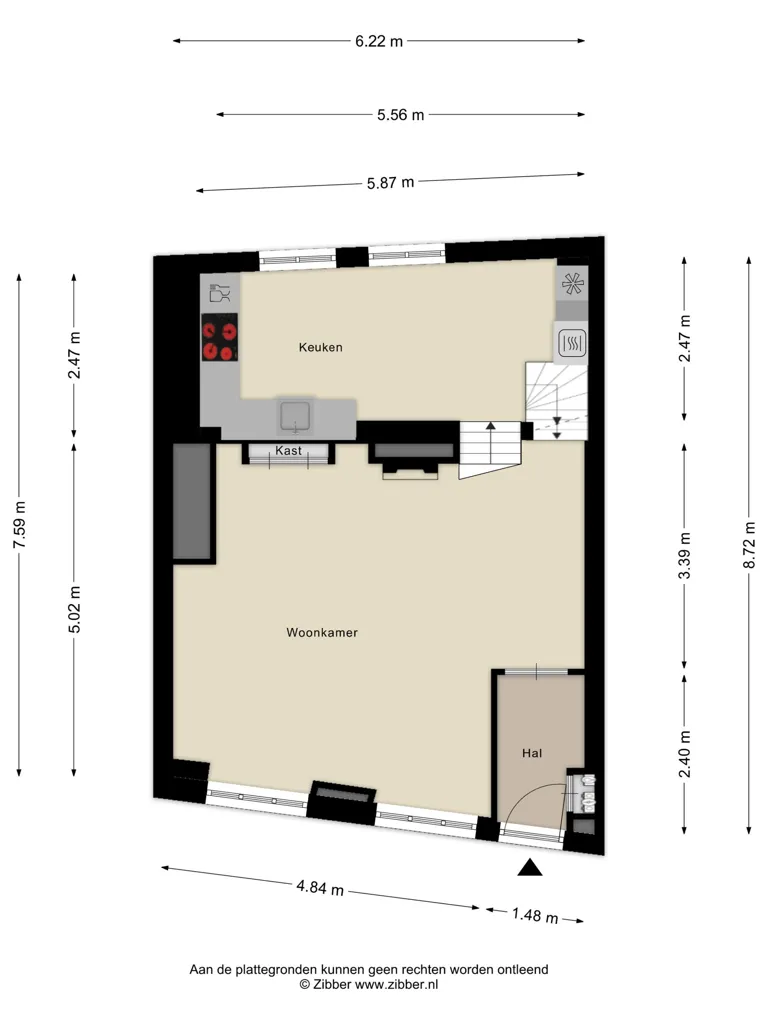 Plaan - Monumental Canal House with Split-Level in Oudewater