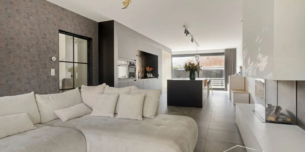 Living Room - Luxurious Half-Open House with Terrace in Wuustwezel