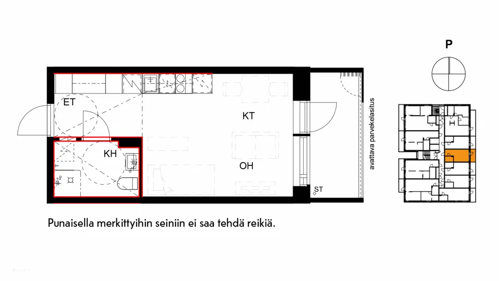 Plan - Compact Apartment with Sea View in Leppävaara