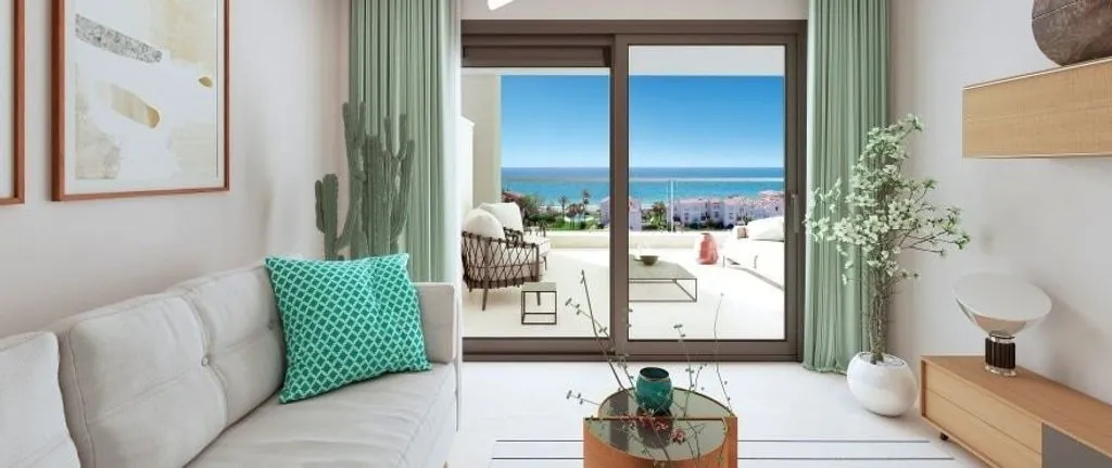 Séjour - Beachfront Apartment with Sea View in Casares