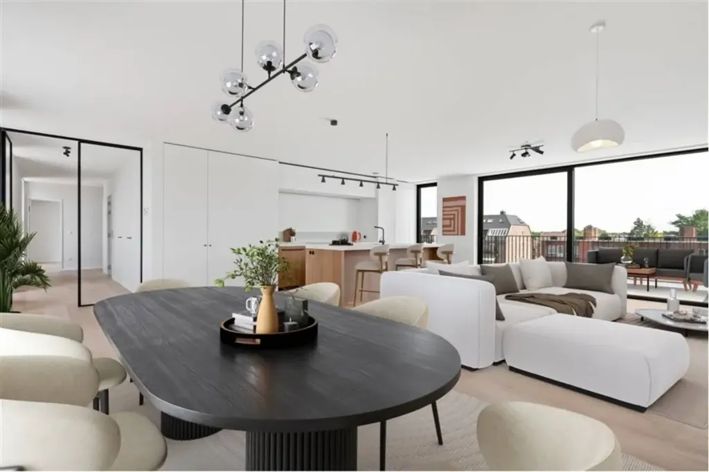 Söögituba - Penthouse with Terraced Garden in Koningshooikt