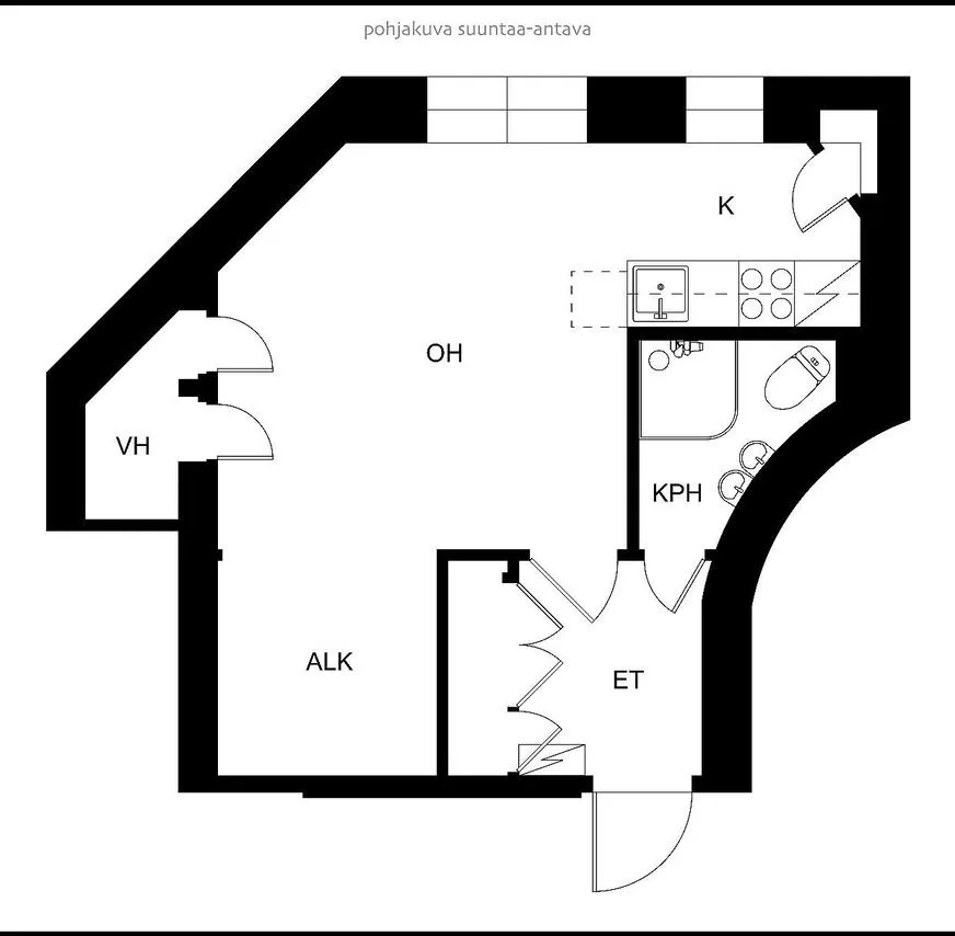 Plan - Appartement 1 pièces à Helsinki